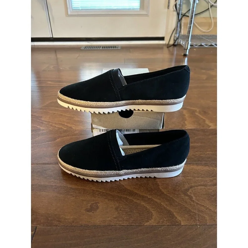 Clarks‎ Collection Serena Paige Black Suede Espadrilles Flats US 6 M NEW